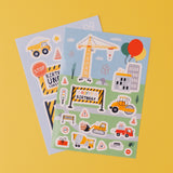 Diggers & Trucks Multi Sticker & Colouring Kids Birthday Card