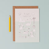 Dinosaur Sticker & Colouring Kids Birthday Card