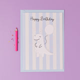 Have a Roaring Birthday Dinosaur Personalised Sticker & Colouring Kids Birthday Card