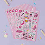 Girly Pink Sticker Sheet - Party Bag Filler