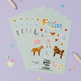 Farm Animals Sticker Sheet - Party Bag Filler