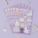 Unicorn Sticker Sheet - Party Bag Filler