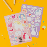 Unicorn Sticker Sheet Party Bag Pack