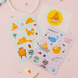 Eco-friendly Sticker sheets with cute cat designs on a pink background