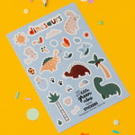 Sheet of dinosaur stickers.
