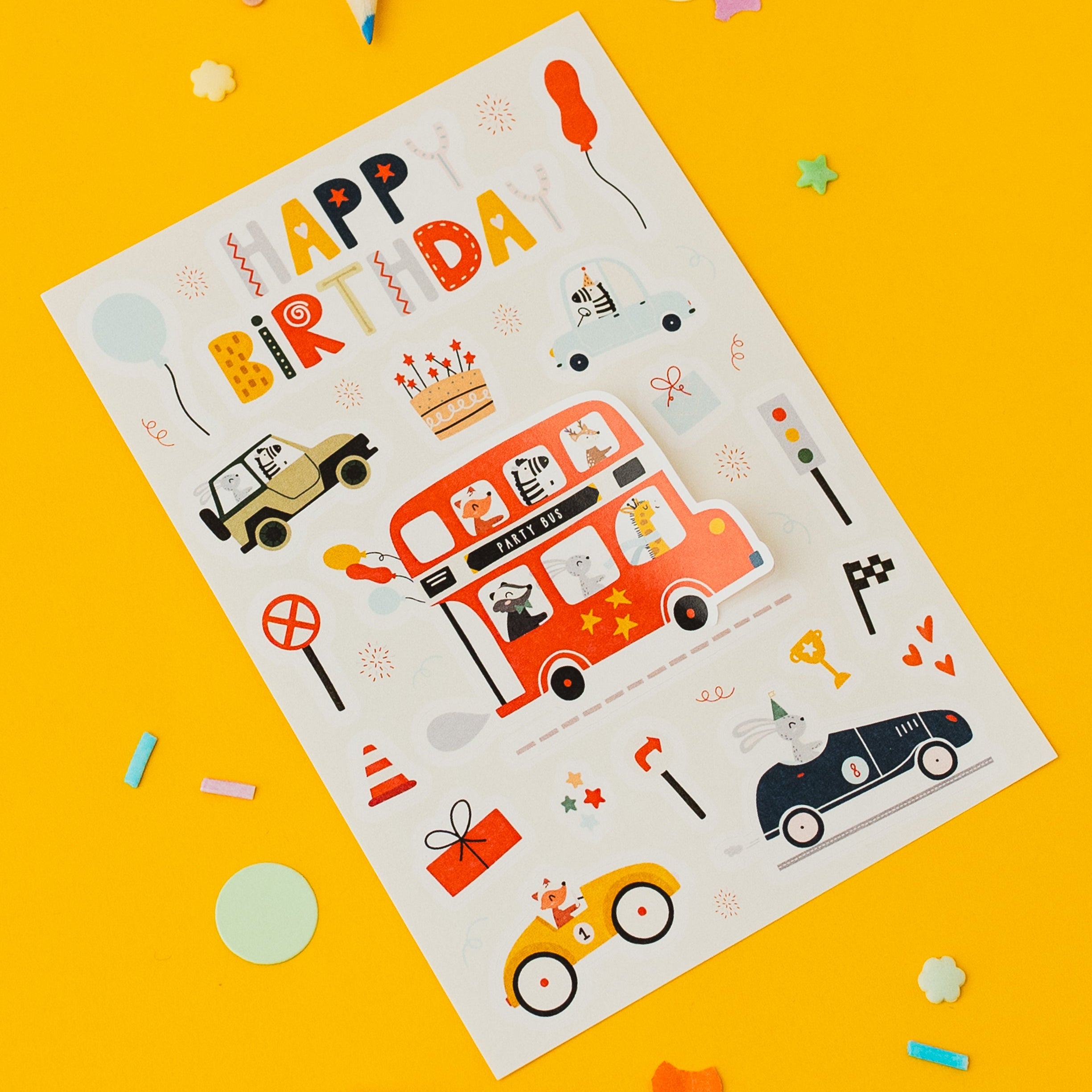 Car Sticker Sheet - Party Bag Filler